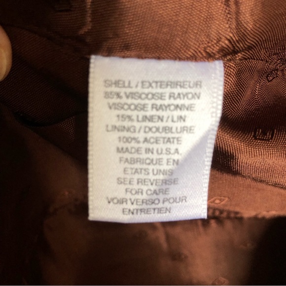 Talbots VIntage Double Breasted Linen Blazer Brown Size 2P - Picture 6 of 13